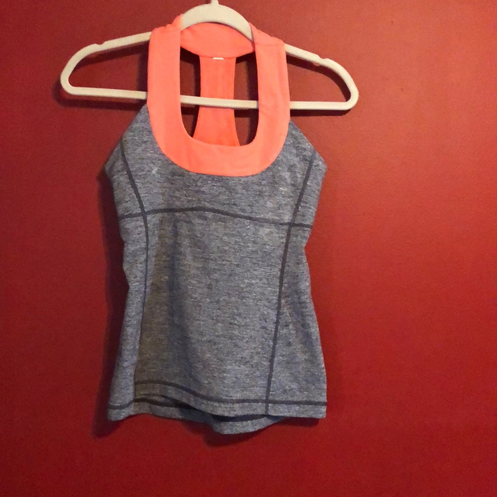 Lululemon scoop neck tank grey and pink size M